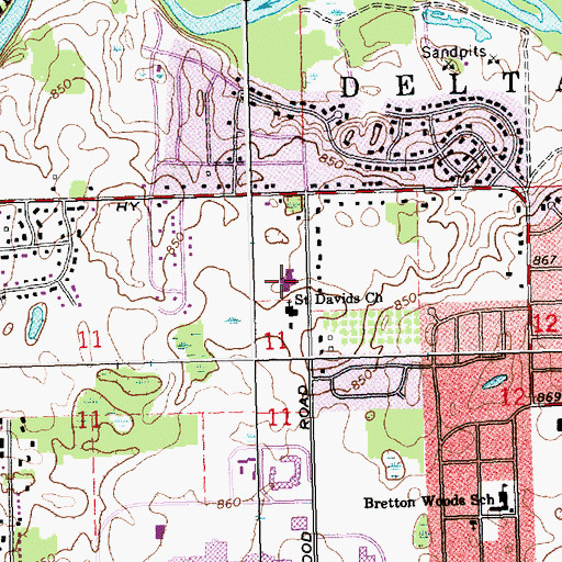 Topographic Map of Elmwood Elementary School, MI