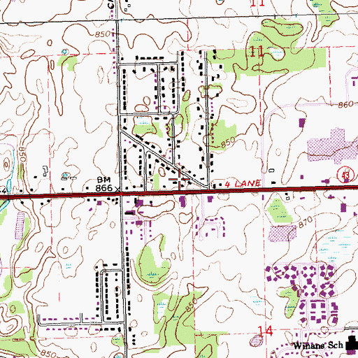 Topographic Map of Delta Medical Center, MI