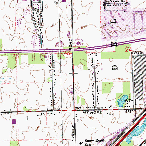 Topographic Map of South Church, MI