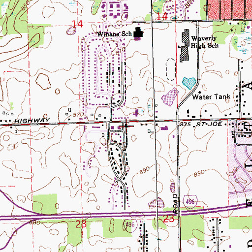 Topographic Map of West Lansing Church of Christ, MI