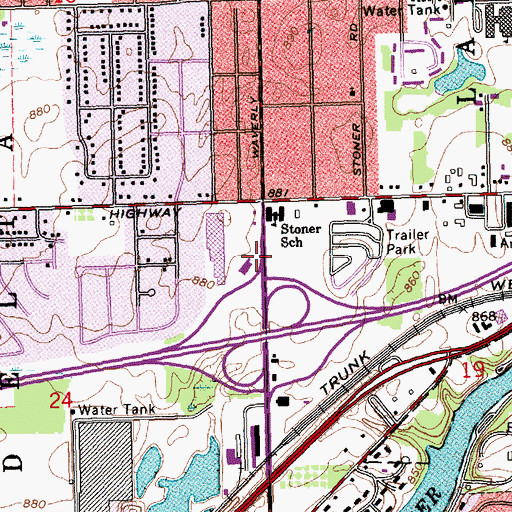 Topographic Map of Evangelical Lutheran Church, MI