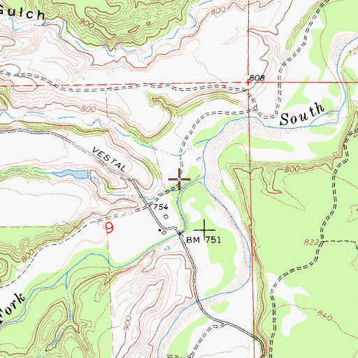 Topographic Map of Cold Fork, CA