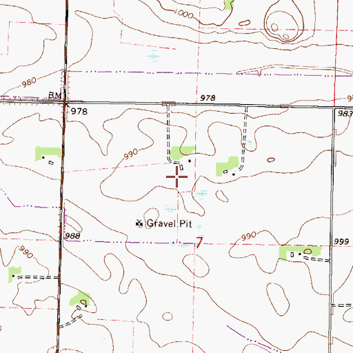 Topographic Map of Stadick Farm, MN