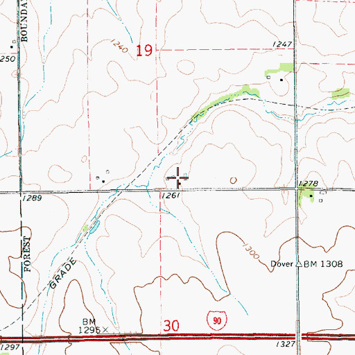 Topographic Map of Clemens Farms, MN
