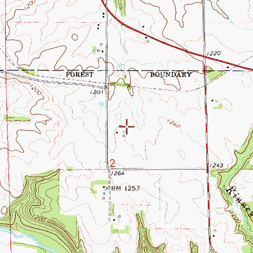 Topographic Map of Borst Family Farms, MN