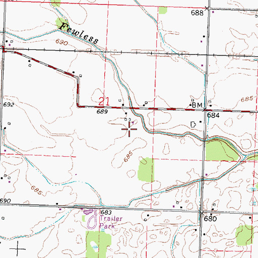 Topographic Map of Brehm's Dairy Farm, OH