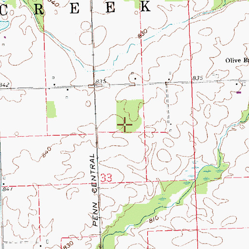 Topographic Map of Mill Creek Dairy, OH