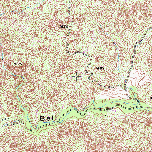 Topographic Map of Bell Canyon Census Designated Place, CA