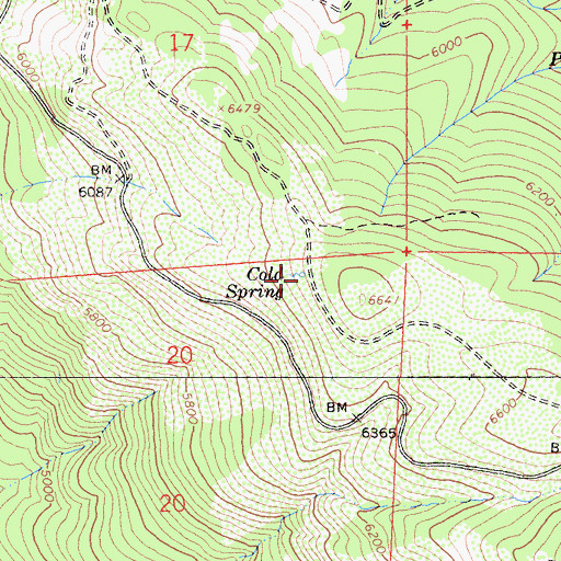Topographic Map of Cold Spring, CA