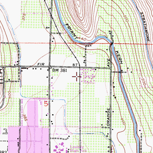 Topographic Map of El Rancho Census Designated Place, CA