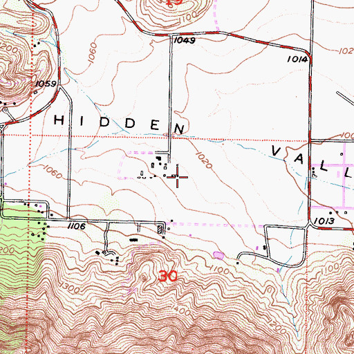 Topographic Map of Hidden Valley Census Designated Place, CA