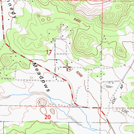 Topographic Map of Kennedy Meadows Census Designated Place, CA