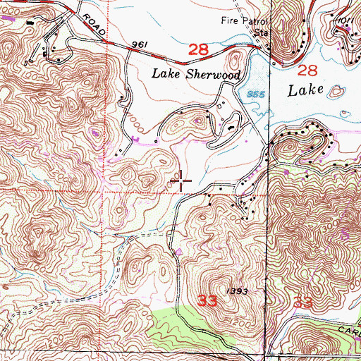 Topographic Map of Lake Sherwood Census Designated Place, CA