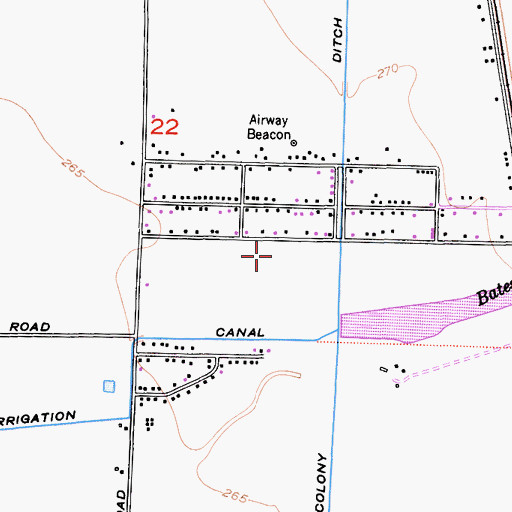 Topographic Map of Matheny Census Designated Place, CA
