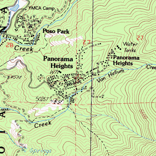 Topographic Map of Panorama Heights Census Designated Place, CA