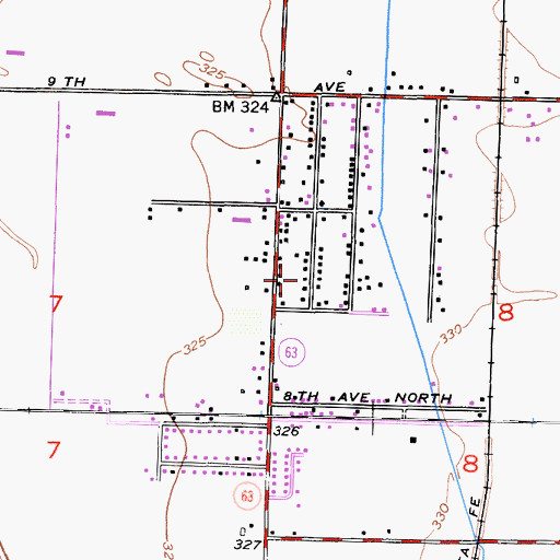 Topographic Map of Patterson Tract Census Designated Place, CA