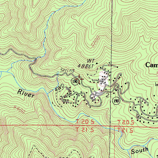 Topographic Map of Pierpoint Census Designated Place, CA
