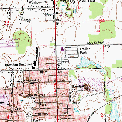 Topographic Map of Rotunda Mobile Home Park, MI