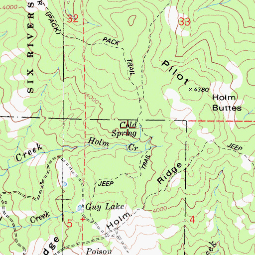 Topographic Map of Cold Spring, CA