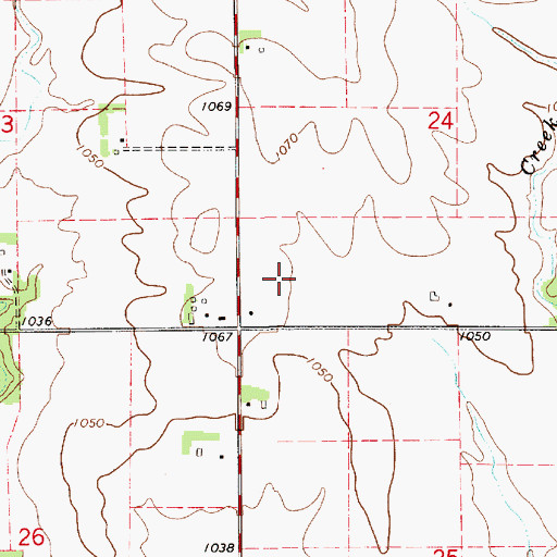 Topographic Map of Roseville Census Designated Place, IA