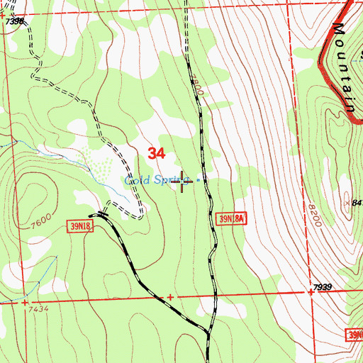Topographic Map of Cold Spring, CA