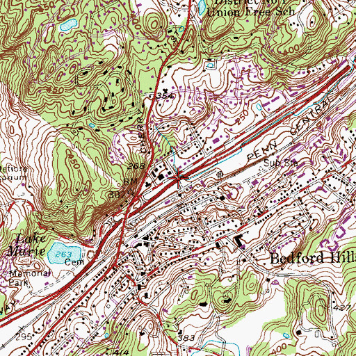 Topographic Map of Bedford Hills Census Designated Place, NY