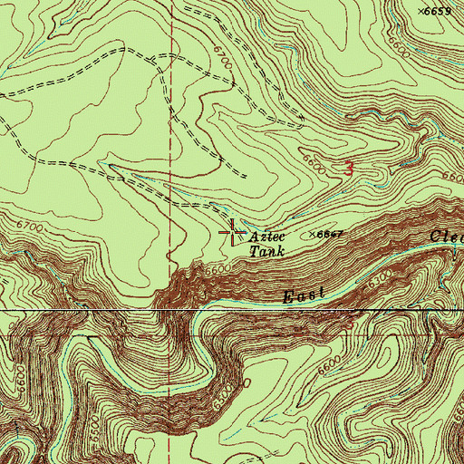 Topographic Map of Aztec Tank, AZ