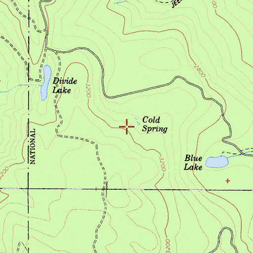 Topographic Map of Cold Spring, CA
