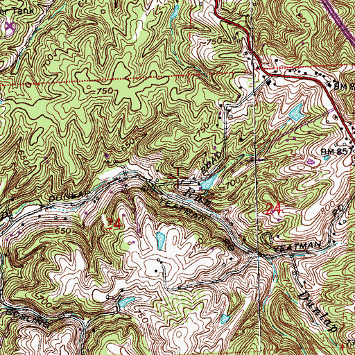 Topographic Map of Dunlap Census Designated Place, OH