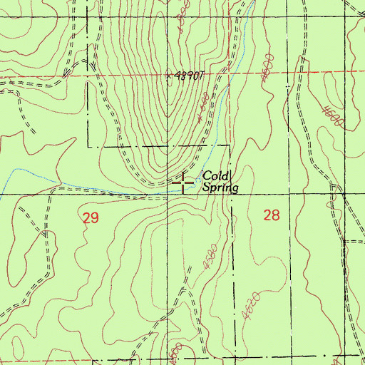 Topographic Map of Cold Spring, CA