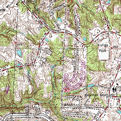 Topographic Map of Mack Census Designated Place, OH