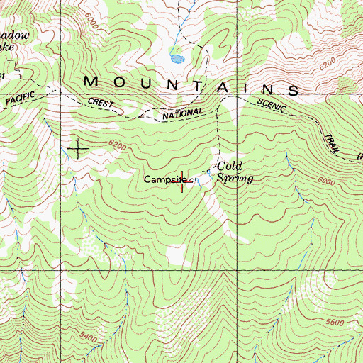 Topographic Map of Cold Spring, CA