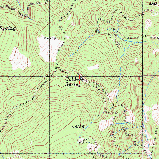 Topographic Map of Cold Spring, CA
