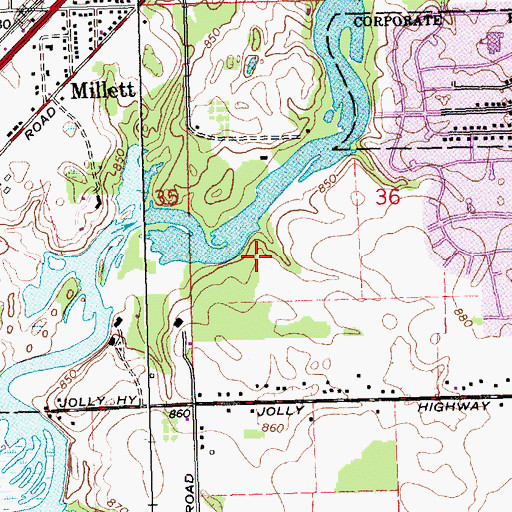 Topographic Map of Fine Park, MI