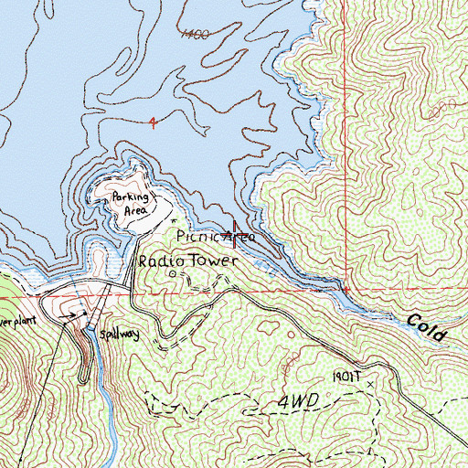 Topographic Map of Cold Spring Canyon, CA