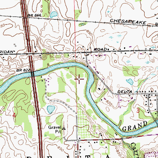 Topographic Map of Hunters Orchard Park, MI