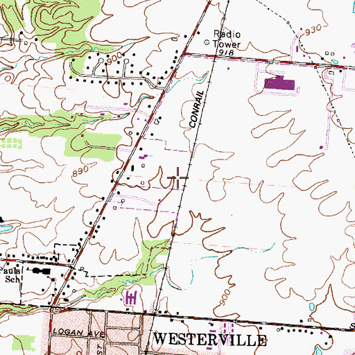 Topographic Map of Township of Westerville City, OH