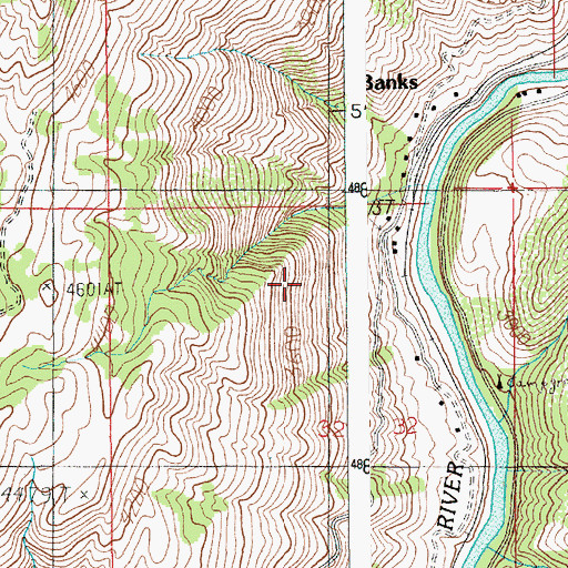Topographic Map of Banks Census Designated Place, ID