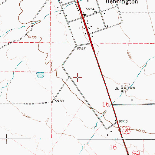 Topographic Map of Bennington Census Designated Place, ID