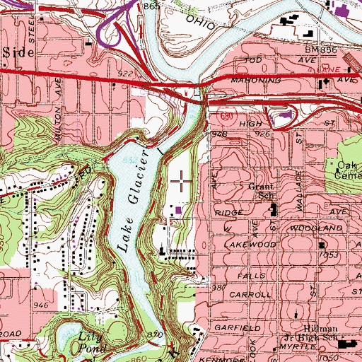 Topographic Map of Volney Rogers Field, OH