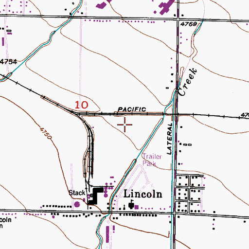 Topographic Map of Lincoln Census Designated Place, ID