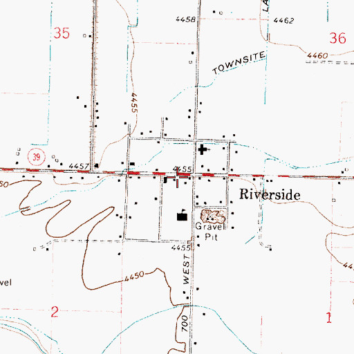 Topographic Map of Riverside Census Designated Place, ID