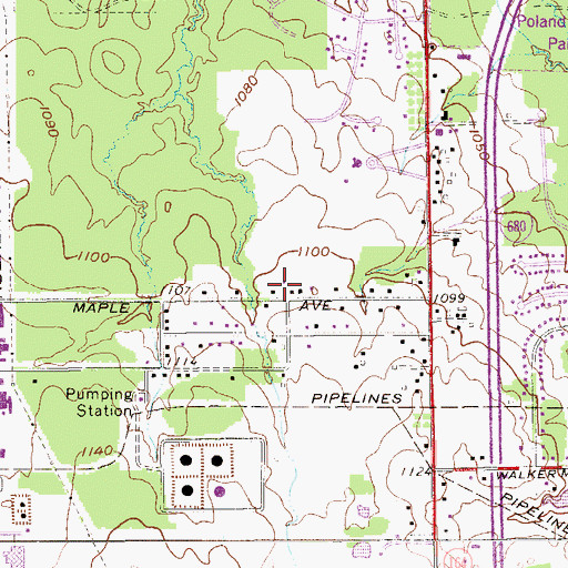 Topographic Map of Uhrain Greenhouses, OH