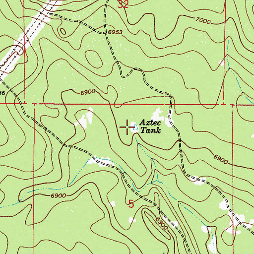 Topographic Map of Aztec Tank, AZ