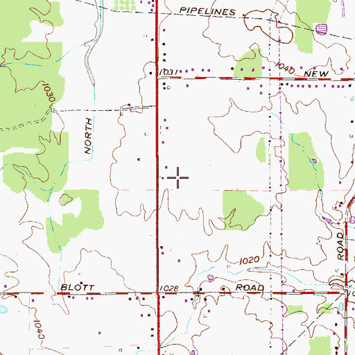 Topographic Map of Chucks Greenhouses, OH