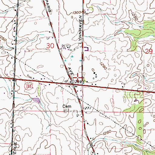 Topographic Map of Mott's Greenhouse, OH