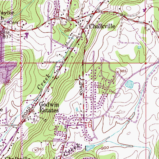 Topographic Map of Brewster Road Alliance Church, AL