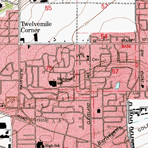 Topographic Map of Gresham Division, OR
