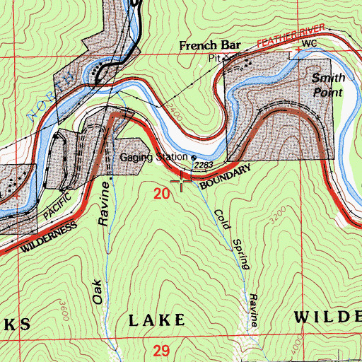 Topographic Map of Cold Spring Ravine, CA