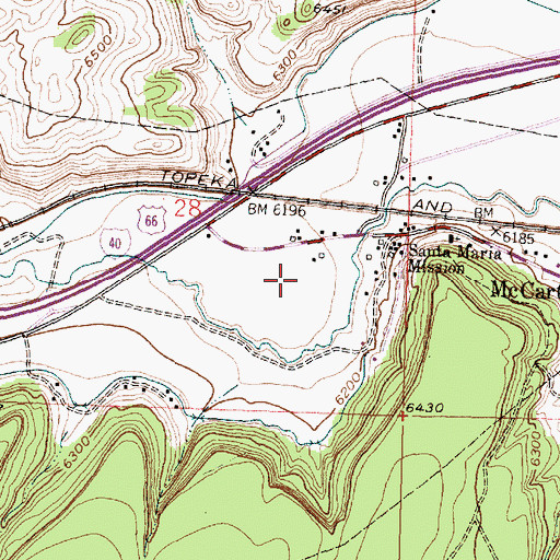Topographic Map of McCartys Village Census Designated Place, NM